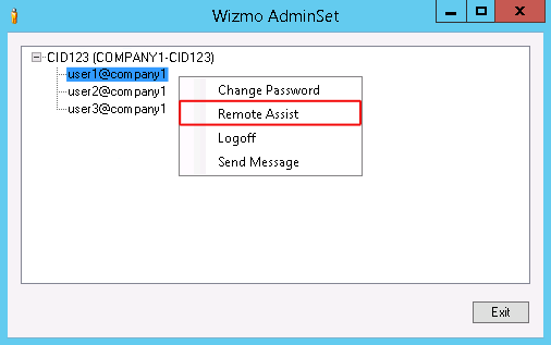 AdminSet Remote Assist Option