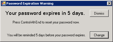 password expiration notification